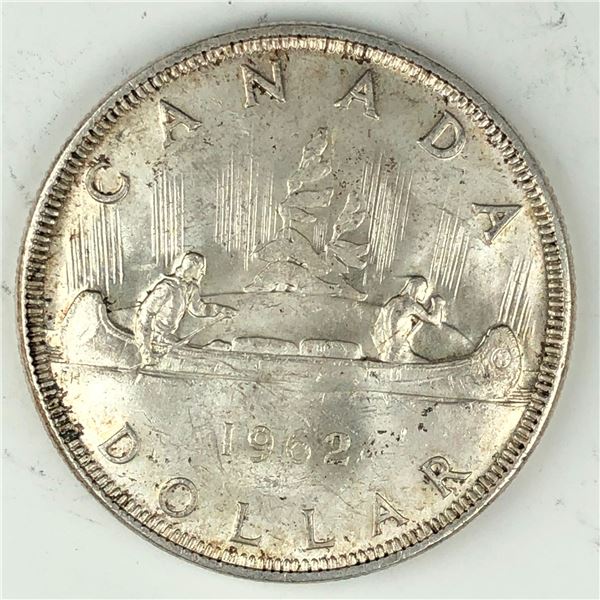 1962 Queen Elizabeth II Canadian Silver Dollar UNC