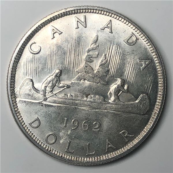 1962 Queen Elizabeth II Canadian Silver Dollar UNC