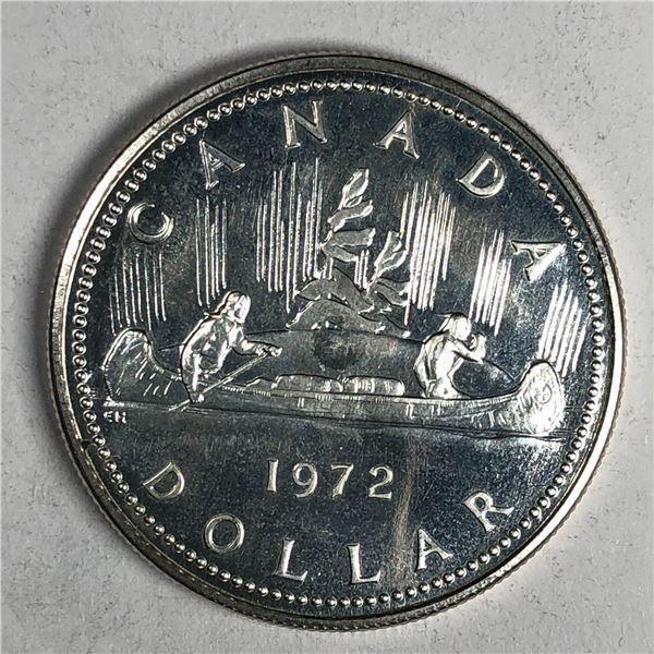 1972 Queen Elizabeth II Canadian Silver Dollar UNC