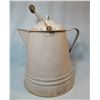 Image 1 : Chuckwagon coffee pot, grey enamel with pour handle, 14" tall