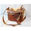 Image 2 : Leather saddle purse, 9" x 9" x 5"
