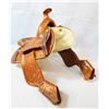 Image 3 : Leather saddle purse, 9" x 9" x 5"