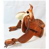Image 4 : Leather saddle purse, 9" x 9" x 5"