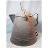 Image 1 : Gray enameled coffee pot, 14" tall, 10" diameter base
