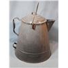 Image 2 : Gray enameled coffee pot, 14" tall, 10" diameter base