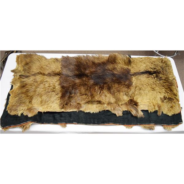 1880's Native American made buffalo robe, wool back