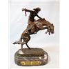 Image 1 : Remington, Frederic, bronze, Wooly Chaps, 9 1/2" t x 7 1/2" w x 4" d, marble base