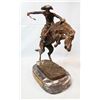 Image 2 : Remington, Frederic, bronze, Wooly Chaps, 9 1/2" t x 7 1/2" w x 4" d, marble base