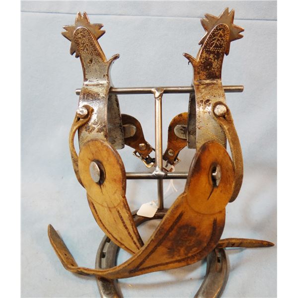 Oscar Crockett spurs, marked