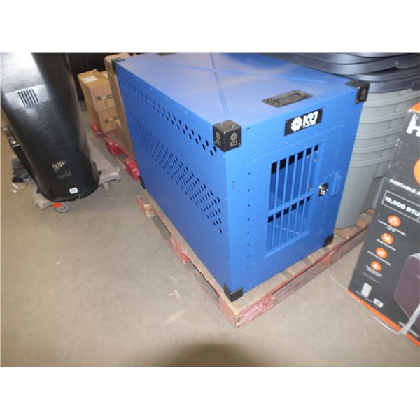 Blue Metal Dog Crate