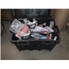 Image 1 : Black Storage Bin w/ Contents