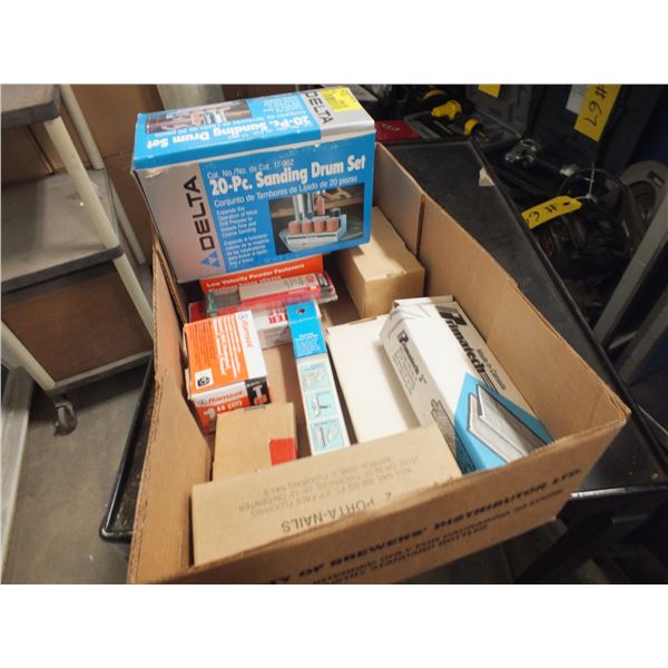 Box of Brad Nails & Delta 20pc sanding drum kit