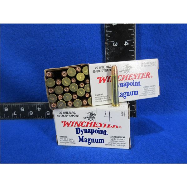 22 Win. Mag 45gr Dynapoint Winchester Cartridges
