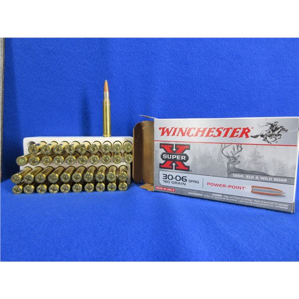 30-06 Sprg 180gr PP Winchester Cartridges - 2 Boxes of 20