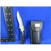 Image 1 : Folding Blade Locking Knife with Leather Sheath