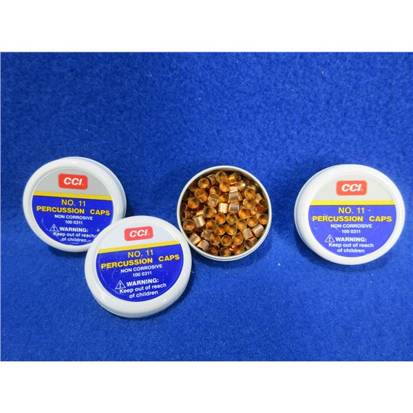 CCI No. 11 Percussion Caps - 3 Boxes of 100 Appear Full