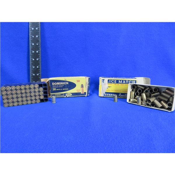 Brass Only - 38 S&W Dominion Headstamp Unprimed