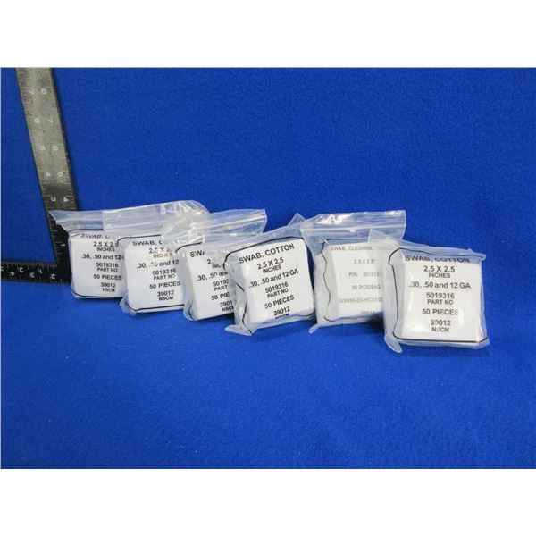 Cotton Cleaning Swabs - 2.5" x 2.5" - 6 Bags of 50