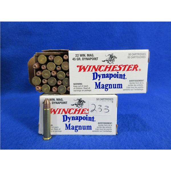 22 Win. Mag 45gr Dynapoint Winchester Cartridges