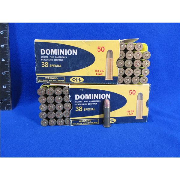 Collector Ammo - 38 Spl 158gr CIL Dominion Cartridges