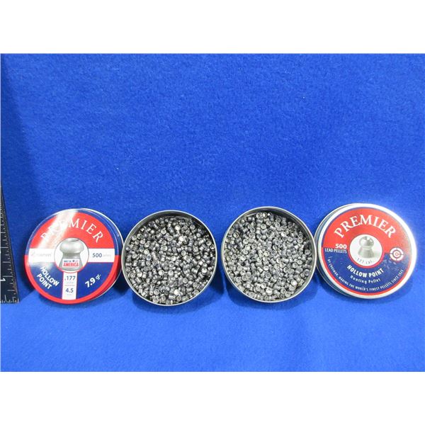 .177 Cal. Premier Pellets - 2 Tins of 500 Approx. 1/2 Full