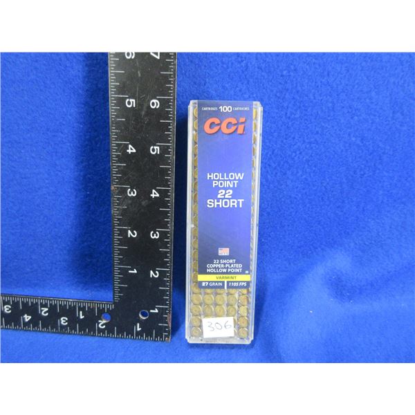 22 Short 27gr Copper Plated HP Varmint CCI Cartridges