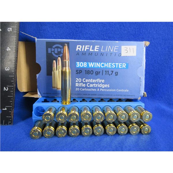 308 Win. 180gr SP PPU Cartridges - Box of 20