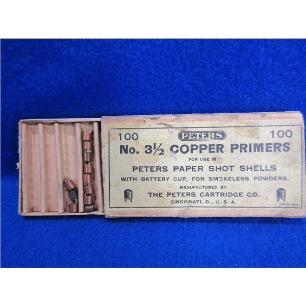 Collector Primers - Peters No. 3 1/2 Copper Primers