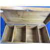 Image 1 : Wood Box with Handles and 4 Compartments
