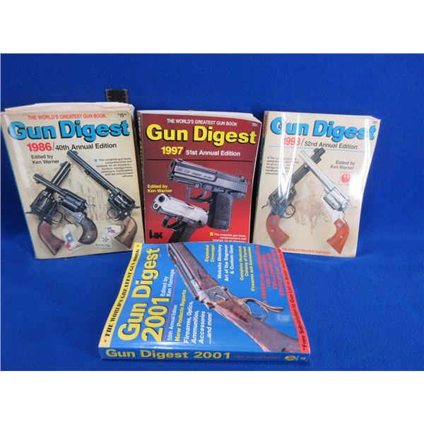4 Books - Gun Digest 1986, 1997, 1998, 2001