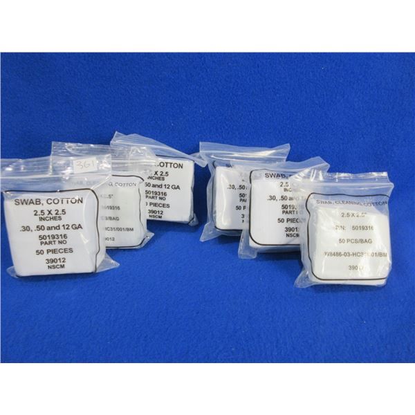 Cotton Cleaning Swabs - 2.5" x 2.5" - 6 Bags of 50