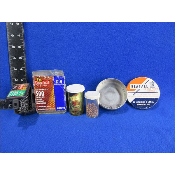Lot of Misc. .177 and .22 Cal. Pellets and BB's