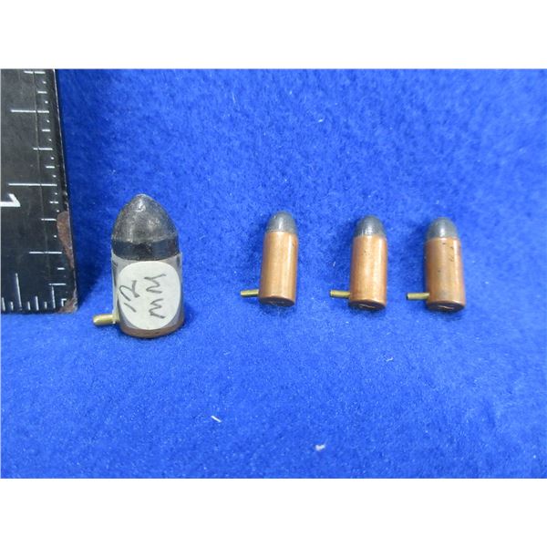 Collector Ammo - 4 Pinfire Cartridges - 7MM x 3, 12MM x 1