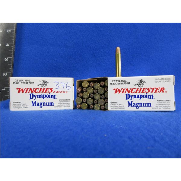 22 Win. Mag 45gr Dynapoint Winchester Cartridges