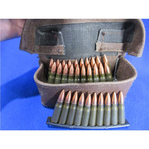 7.62X39 Military Cartridges in SKS Ammo Pouch