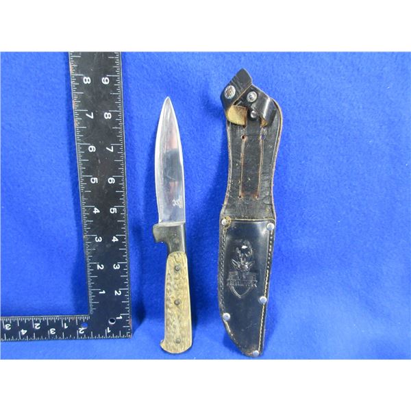 Rehwappen Rostfrei Fixed Blade Knife with Leather Sheath