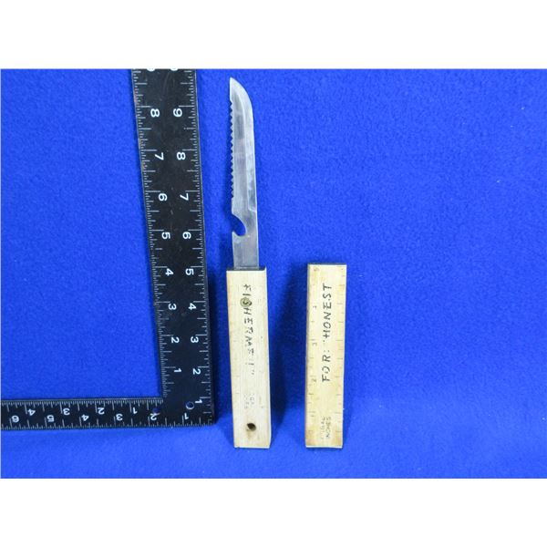 Vintage Fishing Floating Knife/Ruler