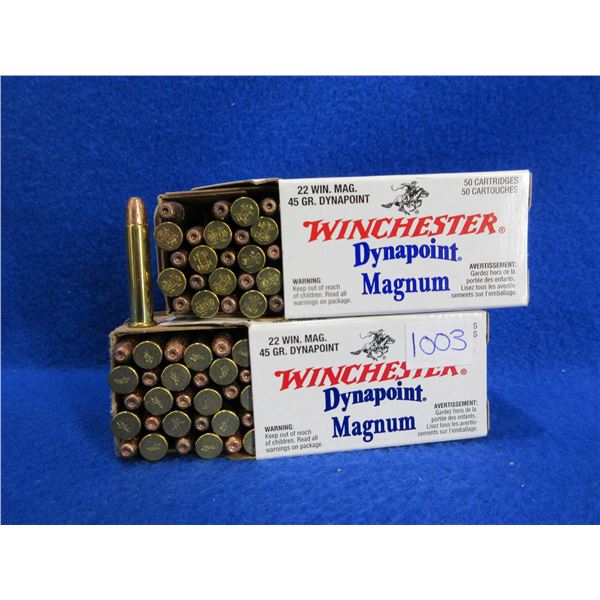 22 Win. Mag 45gr Dynapoint Winchester Cartridges