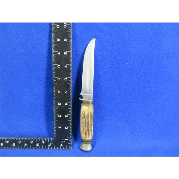 Vintage Premier Lifetime Fixed Blade Knife with Stag Handle