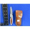 Image 1 : Folding Blade Locking Knife with Leather Sheath