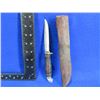 Image 2 : Vintage Fixed Blade Knife with Leather Sheath - 4" Blade