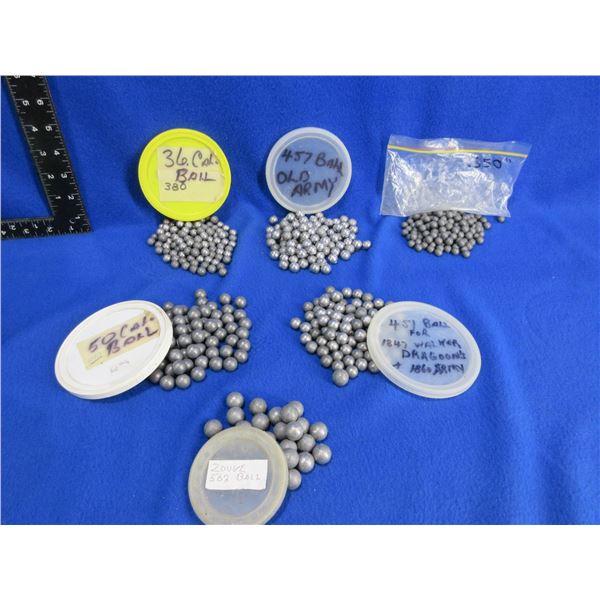 Lot of Approx. 10 lbs of Assorted Caliber Lead Balls