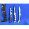 Image 1 : 3 Folding Blade Locking Knives - 2 1/2" and 3" Blades