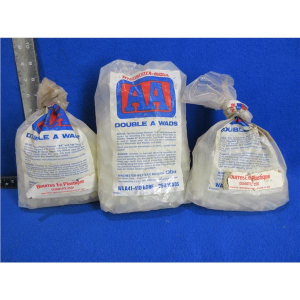 Lot of 3 Open Bags of Double A 410 Gauge Wads