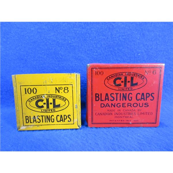 Collector Tins - 2 CIL Blasting Cap Tins - 1 is missing the lid