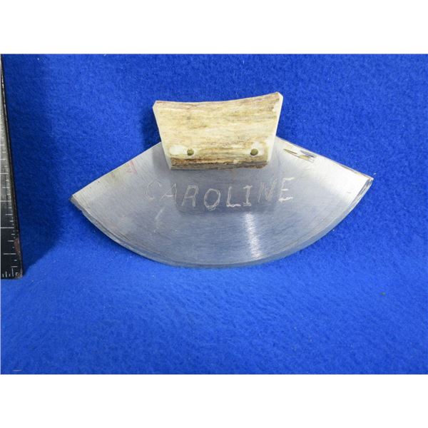 Ulu Knife with Stag Handle - 6" Blade
