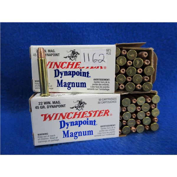22 Win. Mag 45gr Dynapoint Winchester Cartridges
