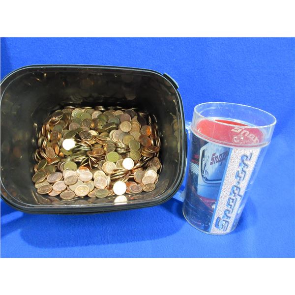 10 lbs of Pennies and a 1992 Snap-On Thermo-Serv Mug