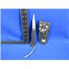 Image 1 : Folding Blade Knife with Leather Sheath - Premier K-425