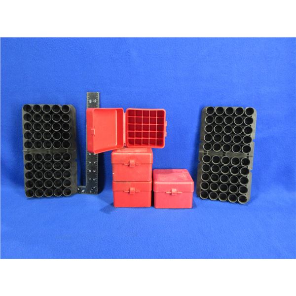 4 - 20 Ga. Empty MTM Ammo Boxes and 2 - 12 Ga. Trays